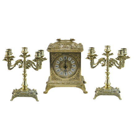 Alberti Livio Часы Ларец каминные, 2 канделябра на 5 свечей