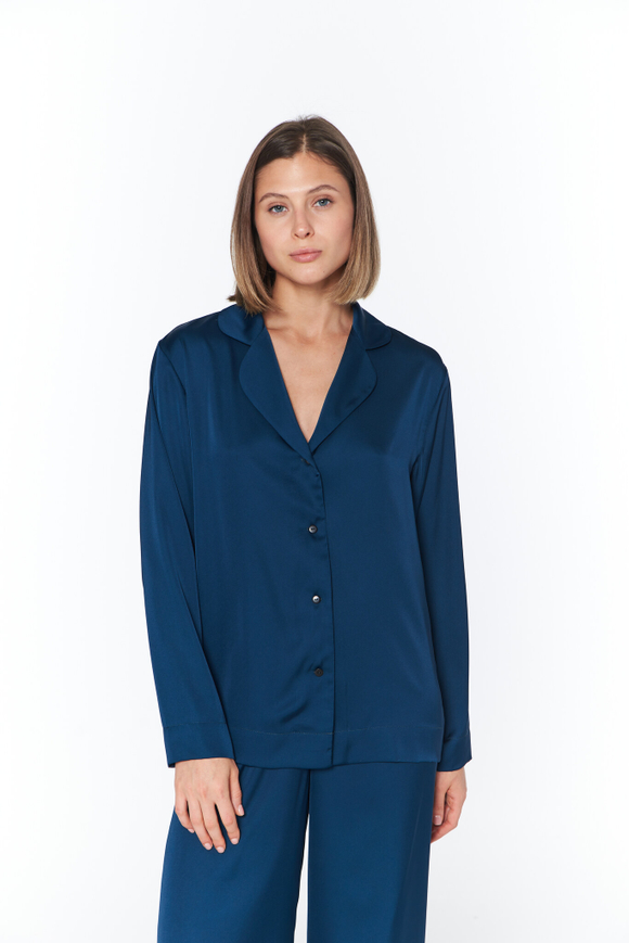 Шелковая блуза изумрудная