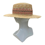 Канотье с острыми краями и розовой лентой