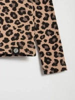 Лонгслив леопардовый в рубчик кофта для девочки