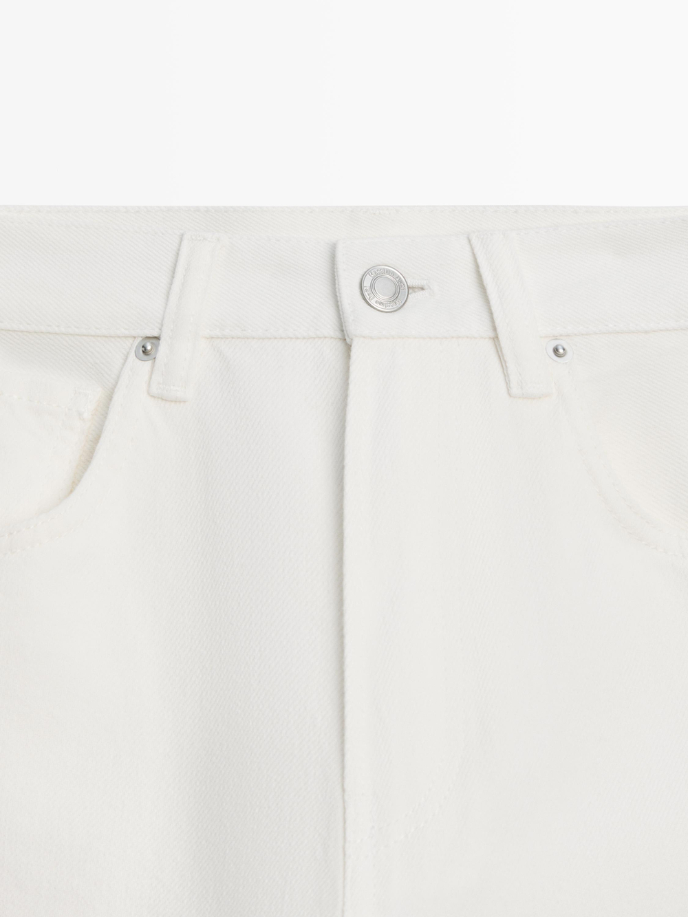 Massimo Dutti Джинсы с высокой талией и широкими штанинами, белый