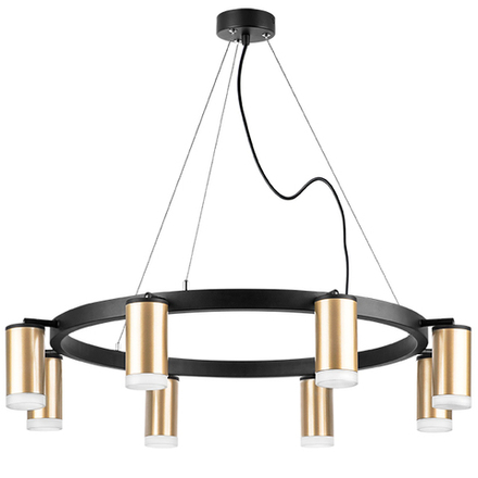 LR0184080 Люстра RULLO 8х50W GU10 ЧЕРНЫЙ/ЗОЛОТО (571018+214440-8+202430-8)