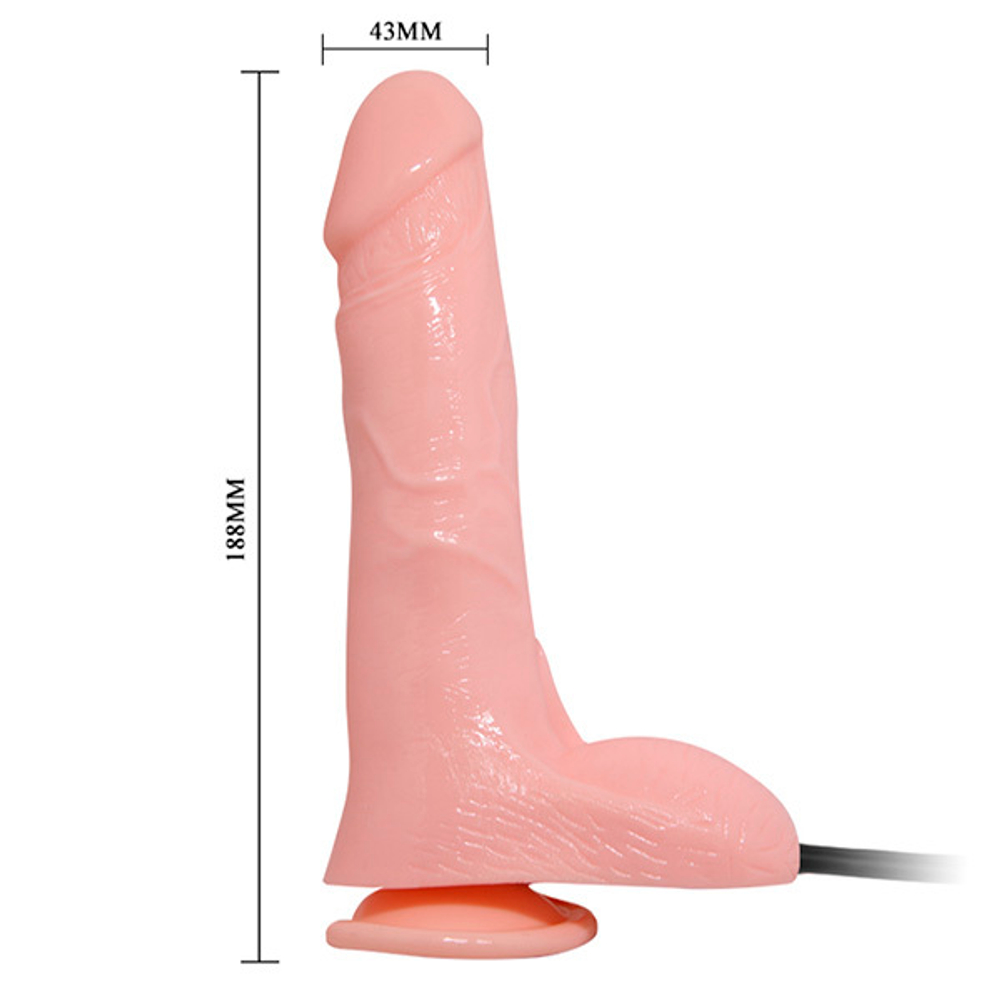 Реалистичный вибратор 18,8см с функцией расширения и пультом ДУ Baile BW-008066AQ