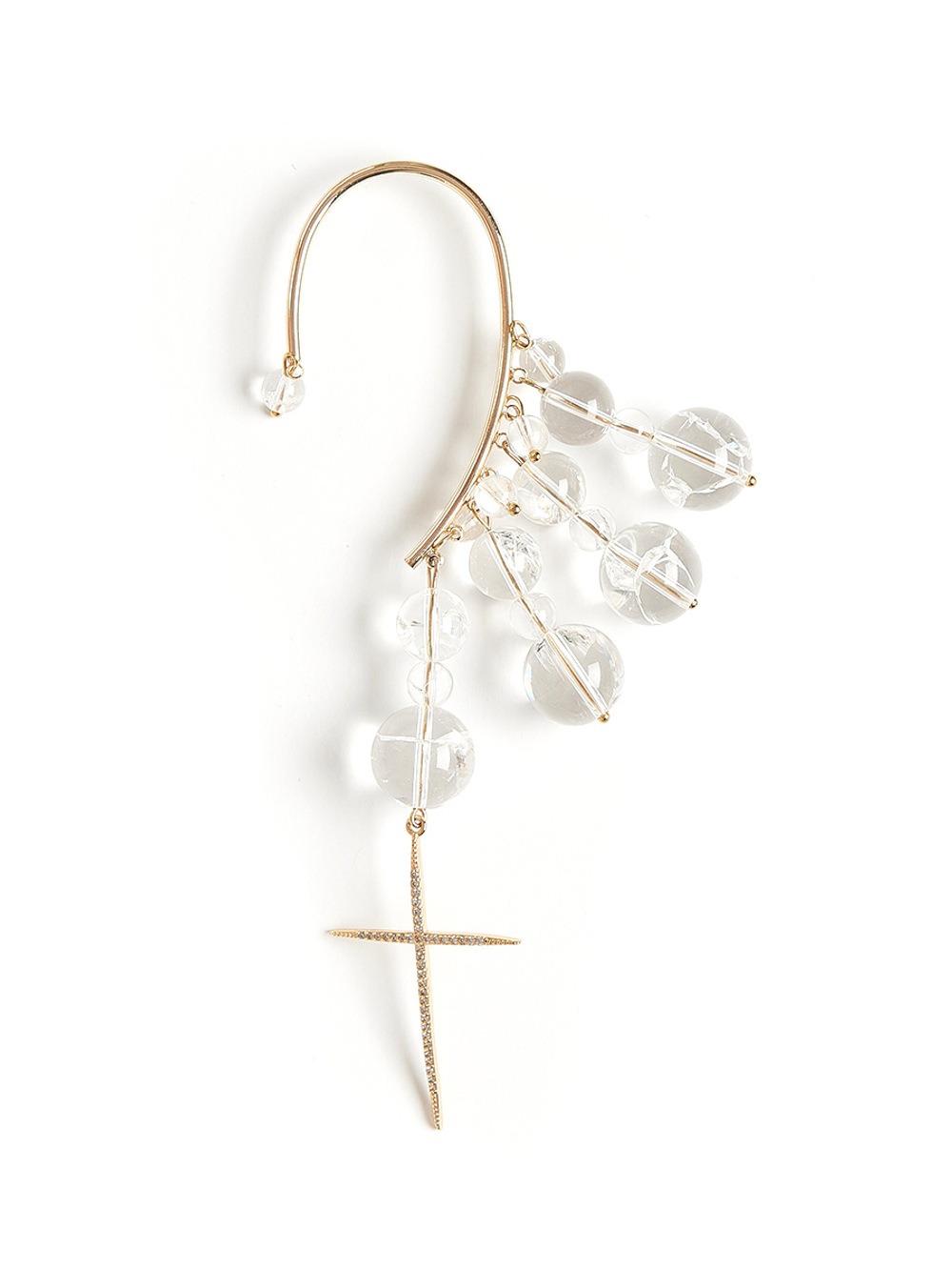 Кафф "Bubble" с горным хрусталем Gold