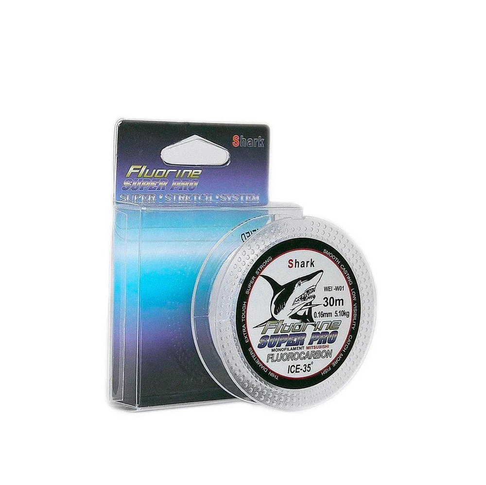 Леска Shark Fluorocarbon 100% d-0.08mm - 30м