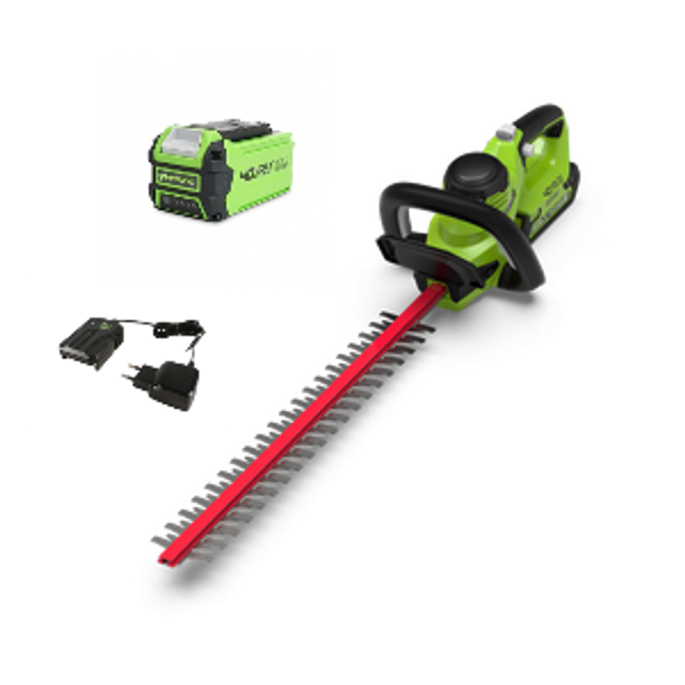 Аккумуляторный кусторез Greenworks G40HT61, 2200907,40v, 60 см, в комплекте с АКБ 2 А·ч и ЗУ