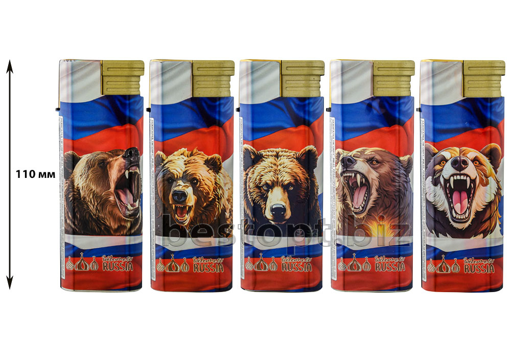 Зажигалки "Oney" BM-03 Гигант.Джет .металичес. Медведь 25шт*8бл/200