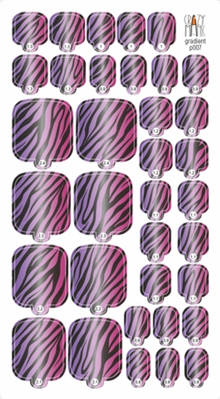 Crazy Manic Плёнки для ногтей для педикюр gradient p007
