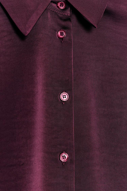 ZARA АТЛАСНАЯ РУБАШКА ОБЪЕМНОГО КРОЯ, БУРГУНДИ