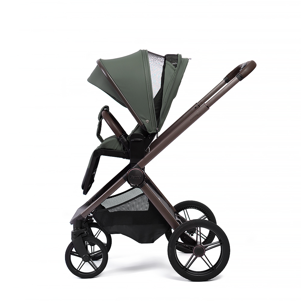 Коляска 2 в 1 Peppy Monaco thermo Green (зеленый), рама серо-коричневая