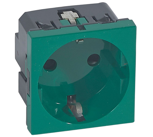 077216, Mosaic Розетка 2К+З н.ст. зел.