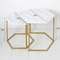 Стол журнальный МеталлАрт М003 белый мрамор/золото
