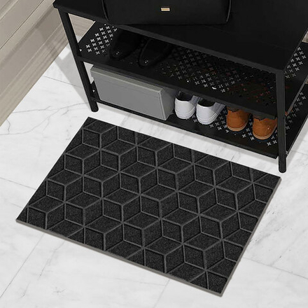 SHAHINTEX ПРАКТИК Коврик придверный влаговпитывающий "Соты" 40х60см, цв.черный гранит