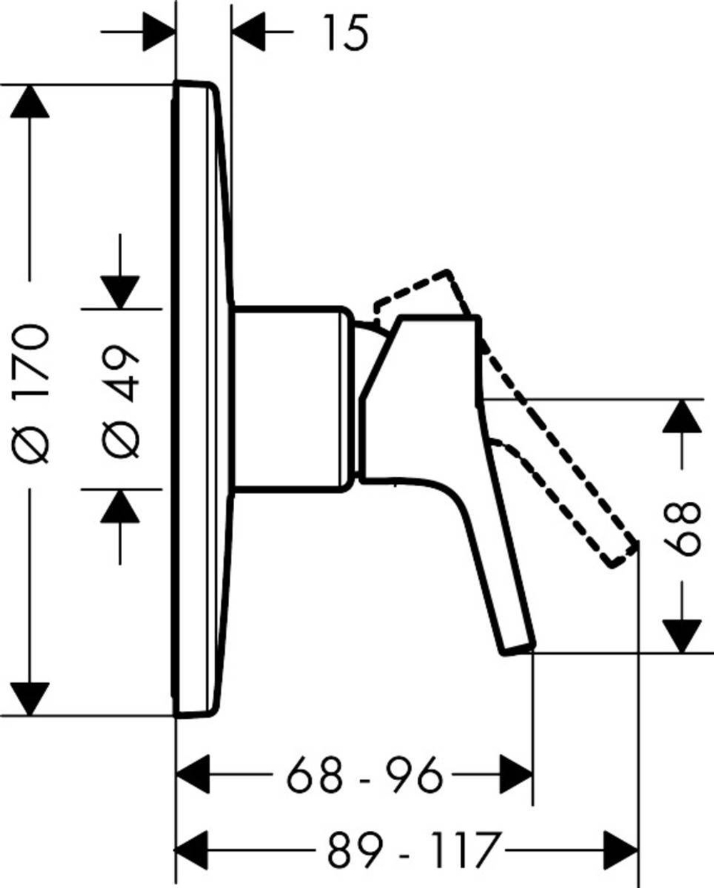 Смеситель для душа встроенный Hansgrohe Talis S Highflow 72607000