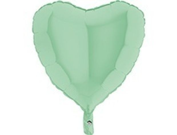 G Шар сердце 18" / 46 см Пастель Matte Green ( матовый зеленый) (БГ-15)