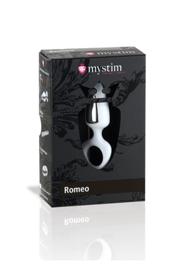 Анальная пробка Mystim Romeo, электростимуляция, пластик, белый, 8,5 см,  3,5 см