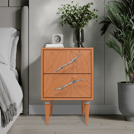 Тумба Арт Колор leaves Классик Сильвер Томленый оранжевый