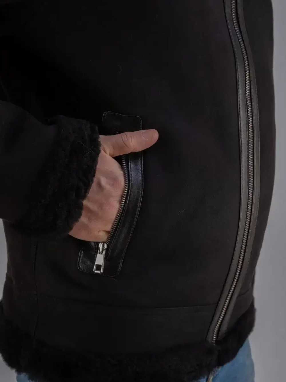 Дубленка мужская натуральная авиатор зимняя Турция