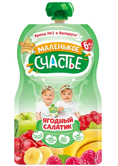 Пюре Маленькое счастье Ягодный салатик для детей раннего возраста 90 г