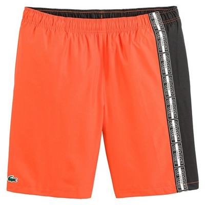 Мужские теннисные шорты Lacoste Recycled Fiber Shorts - orange/black/white