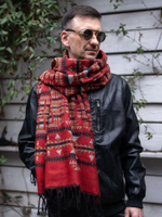 Шарф теплый с индейским орнаментом