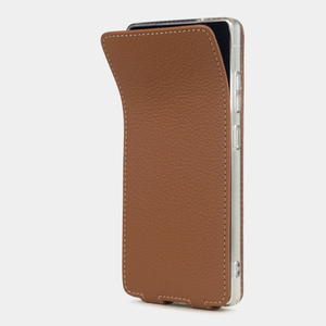 Чехол для Samsung Galaxy S25 Ultra из кожи теленка, цвета карамель