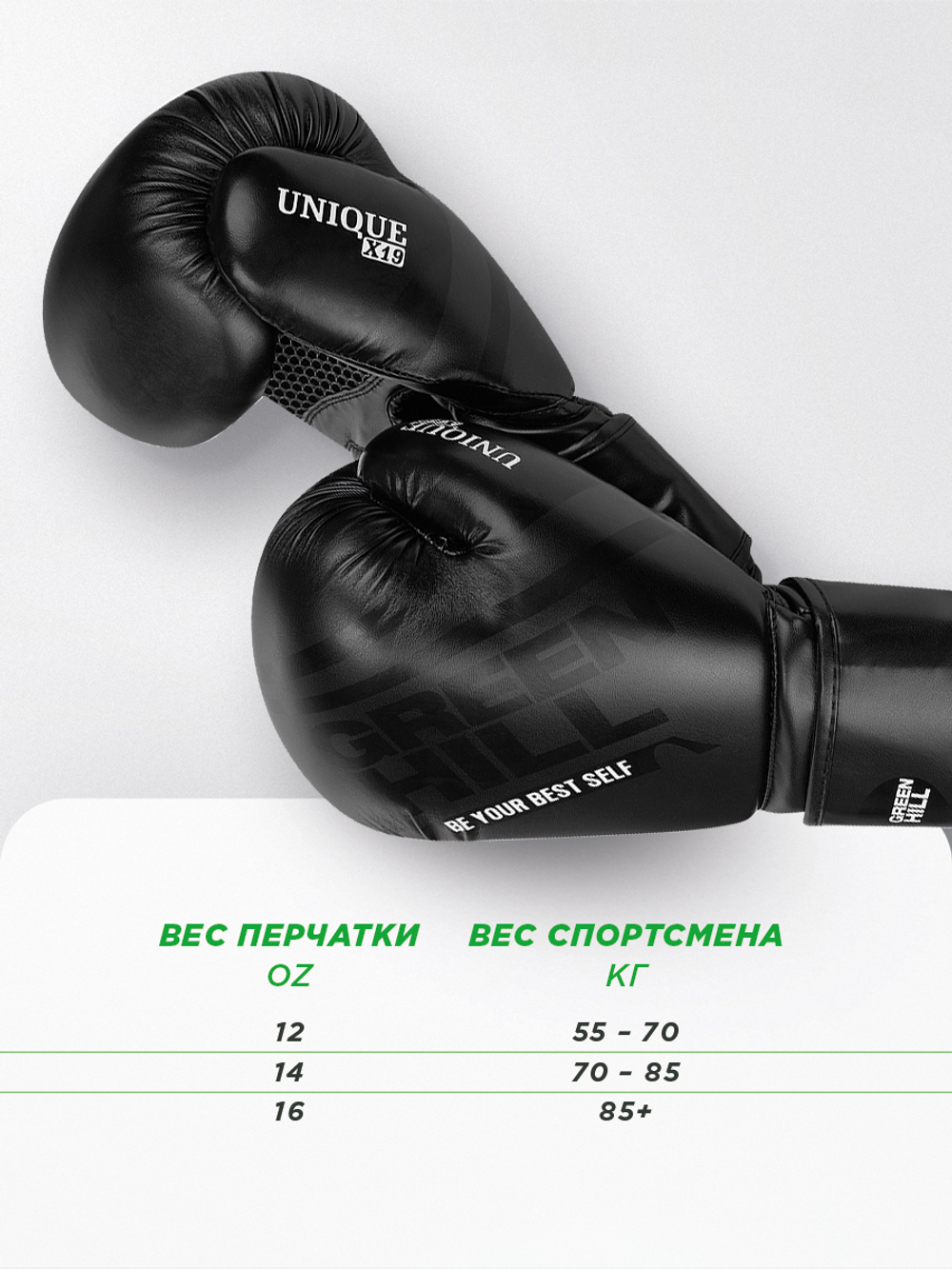 BGU-2308 Боксерские перчатки UNIQUE черные