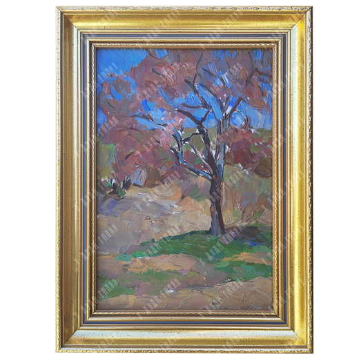 Динес Ю. С. Дуб осенью. Хоста. Этюд. 1954