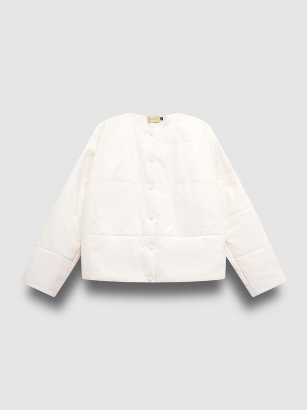 Куртка стеганая короткая, молочный