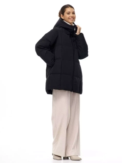 Пуховик с капюшоном зимний, черный, SilverFox