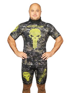 Майка Epsealon Skull Tactical Camo с шлемом и короткими рукавами 2.5 мм
