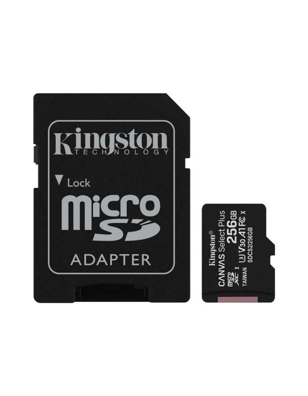 Micro SecureDigital 256Gb Kingston SDCS2/256GB (MicroSDXC Class 10 UHS-I, SD adapter)