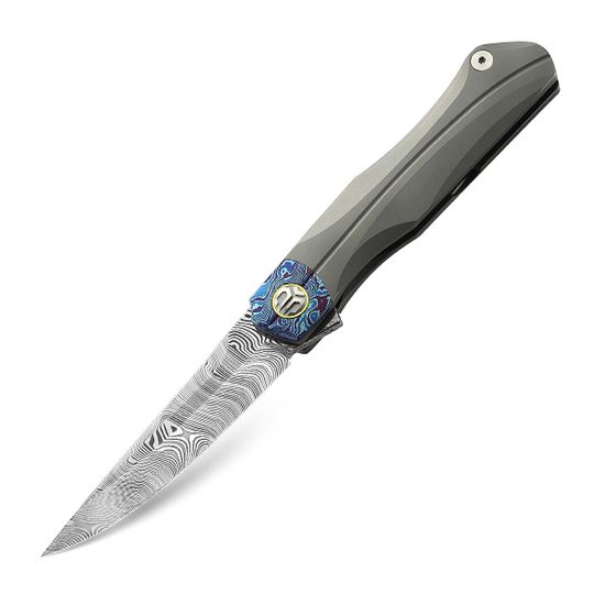 Складной нож Bestech Thyra BT2106G c клинком из стали Damasteel, рукоять титан / Timascus