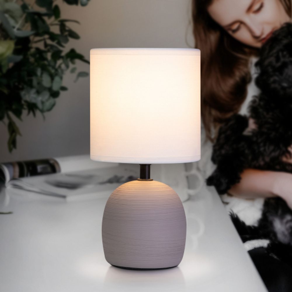 Настольная лампа Rivoli Sheron 7044-503 1 * Е14 40 Вт керамика коричневая с абажуром | Rivoli