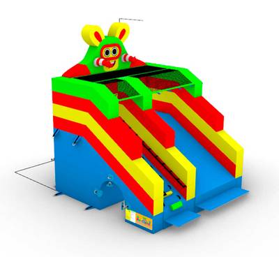 Надувная водная горка с бассейном «Аквамонстро мини» 4*4*4 м