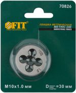 Плашка метрическая, легированная сталь М10х1,0 мм, FIT, 70826
