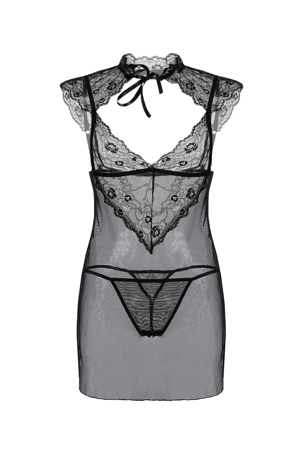 Комбинация и стринги Candy Girl Luscious, черный, XL