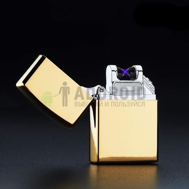 Электрическая зажигалка с USB Золотая