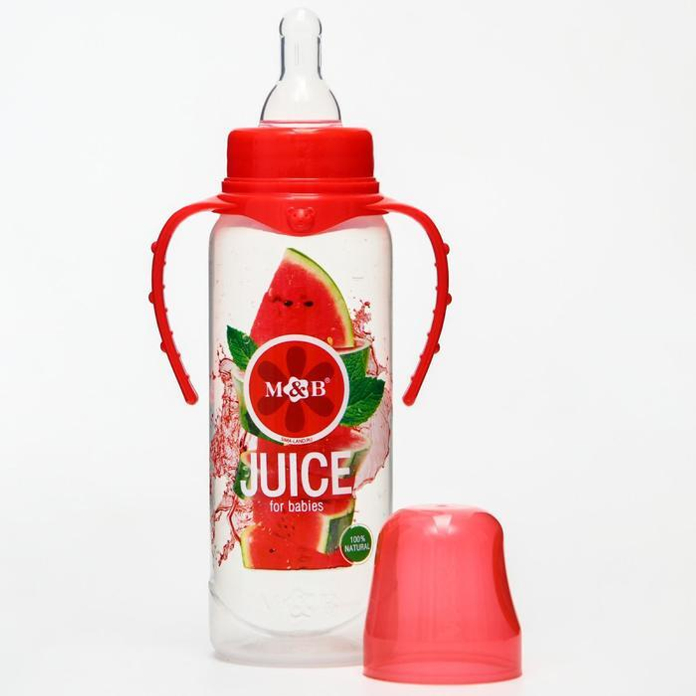 5399485 Бутылочка для кормления «Арбузный фреш», 250 мл цилиндр, с ручками