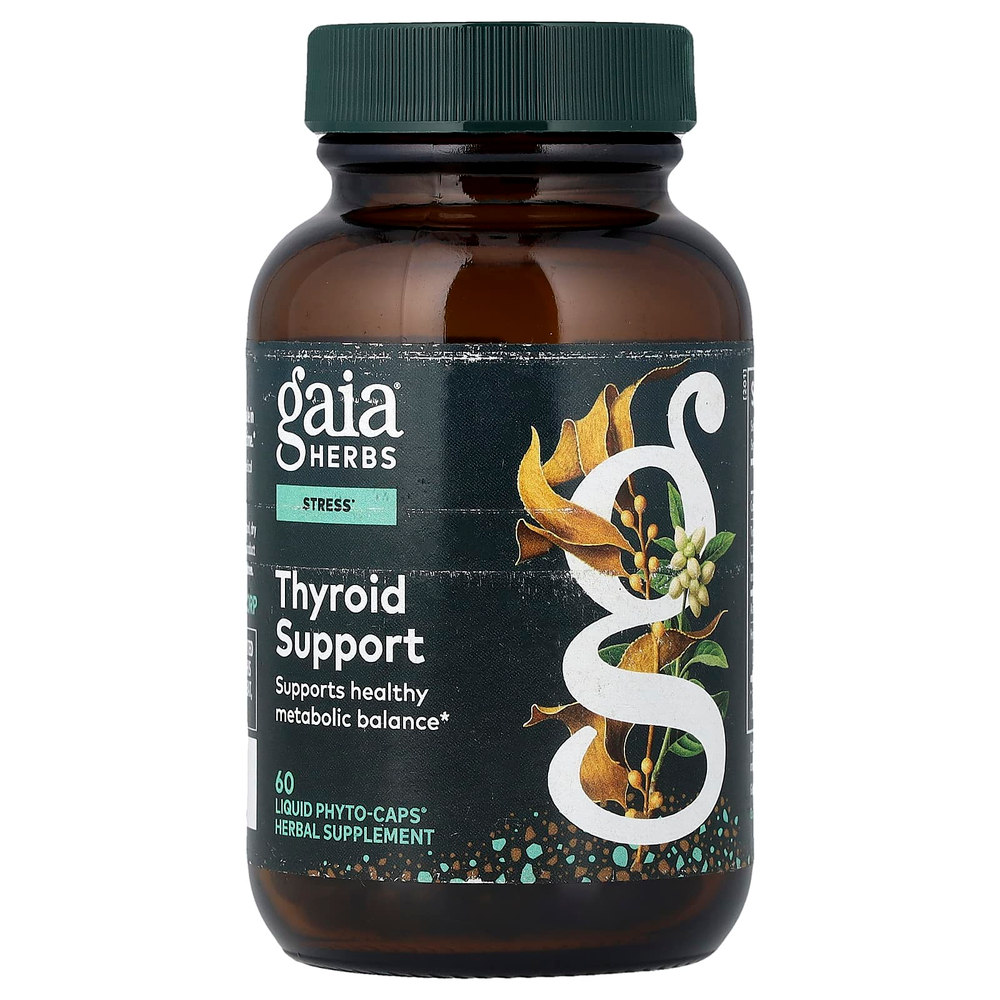 Gaia Herbs, добавка для поддержки щитовидной железы, 60 капсул Liquid Phyto-Caps®
