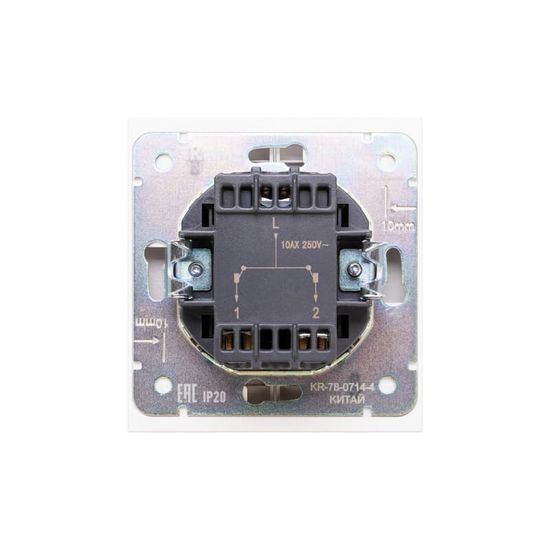 Выключатель STRONG 2 кл с подсветкой 10А с/у жемчуг KRANZ