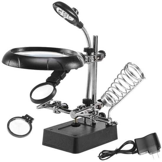 3 в 1 подставка под паяльник держатель и увеличительное стекло  MG16129-C