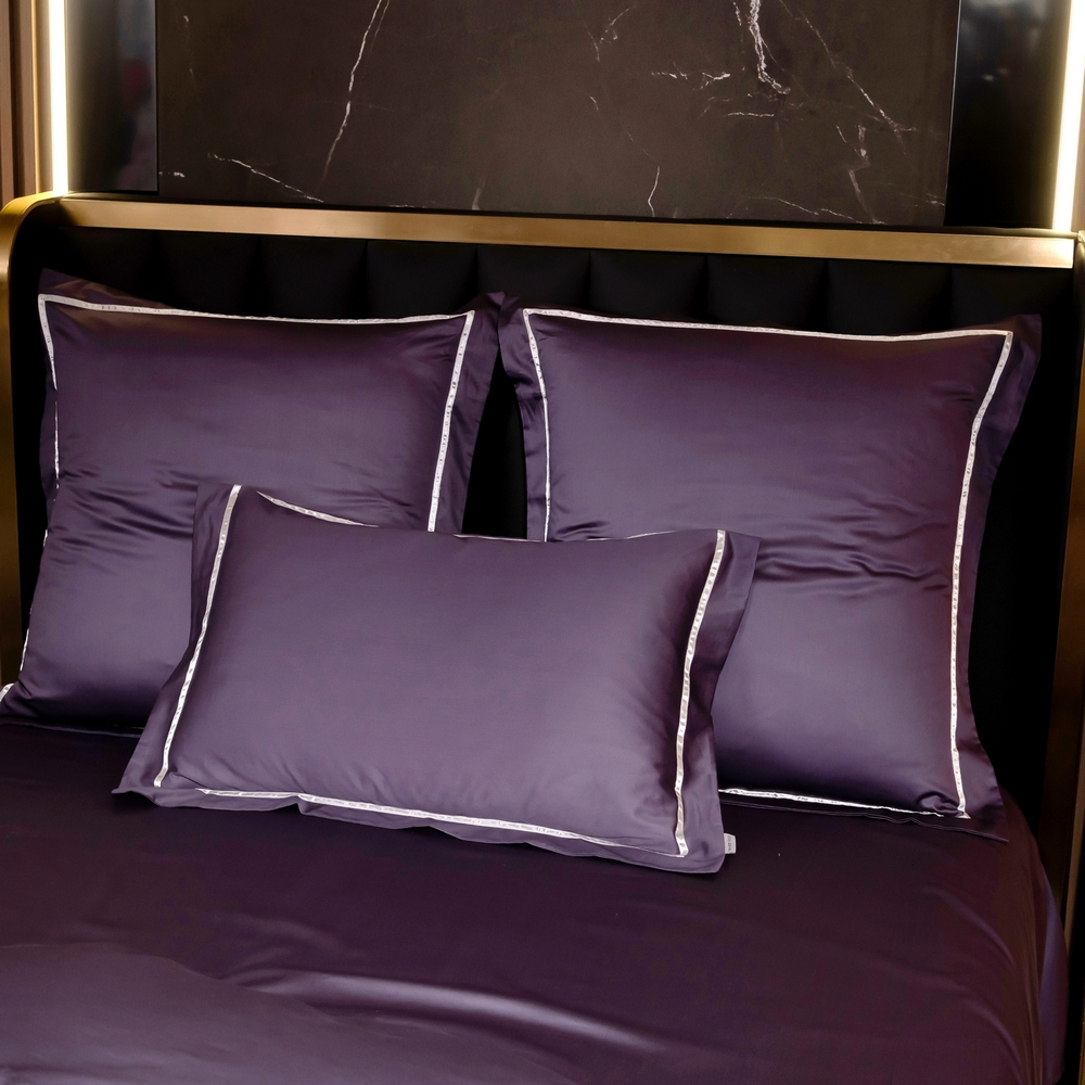 Комплект постельного белья Однотонный Сатин Премиум широкий кант OCPK033