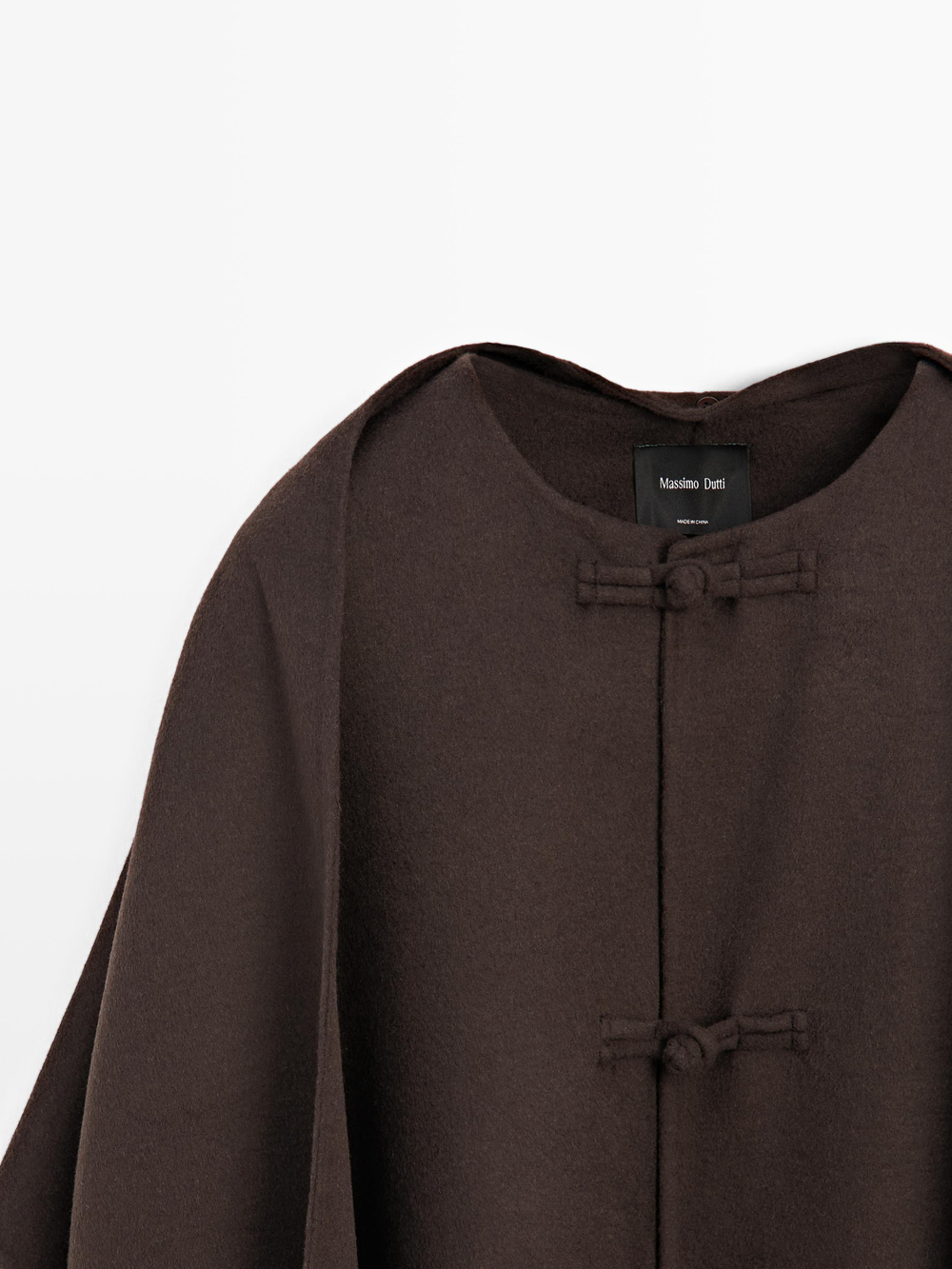 Massimo Dutti Накидка с шарфом, коричневый