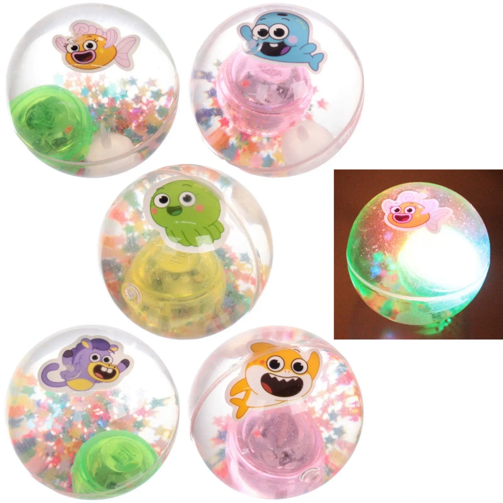 Мяч 6,5 см «Морские жители» (попрыгун с водой и подсветкой) СТИКЕР НА ВЛОЖЕНИЕ