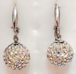 Ювелирные серьги из серебра с кристаллами Swarovski