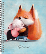 Тетрадь общая 96 листов на металлическом гребне "Обнимашки"