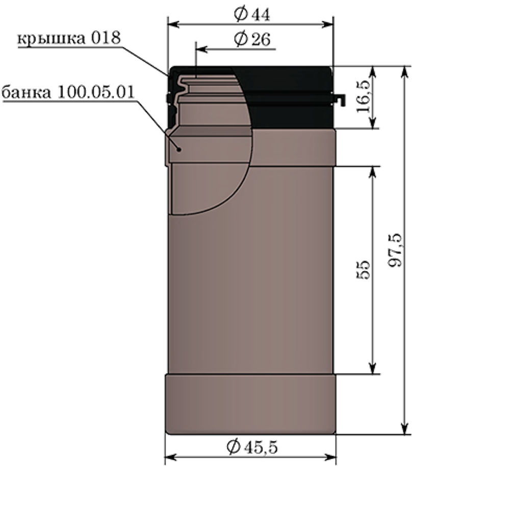 Банка 100 мл 26 мм ПНД