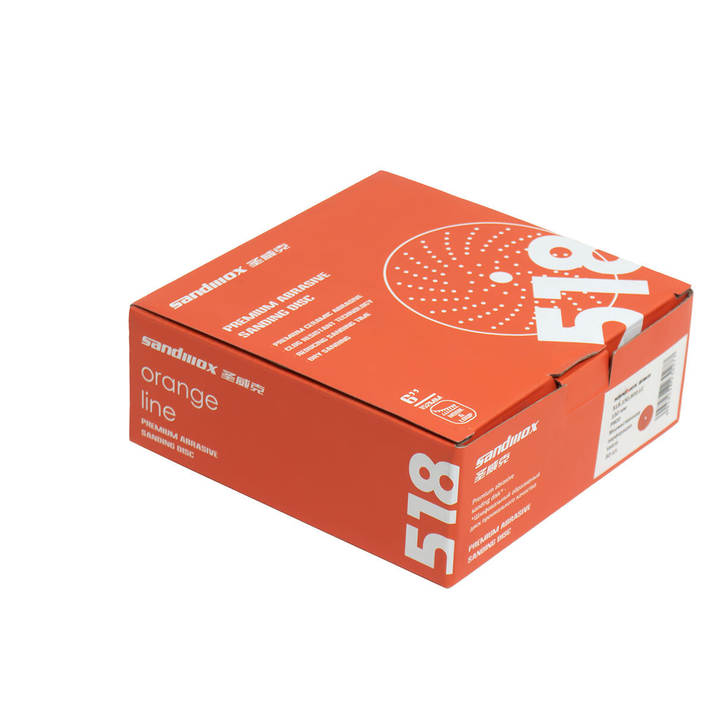 SANDWOX ORANGE CERAMIC диск на бумажной основе, керамика Ø150мм, Р220,липучка Multi holes