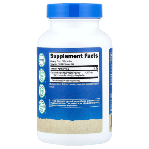 Nutricost, Гриб рейши, 120 капсул (750 мг в каждой капсуле)